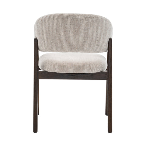 Brina Dining Chair – Beige Upholstery & Dirty Oak Wood Frame