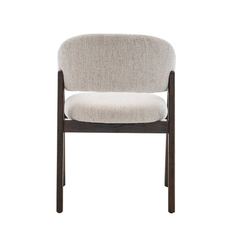 Brina Dining Chair – Beige Upholstery & Dirty Oak Wood Frame