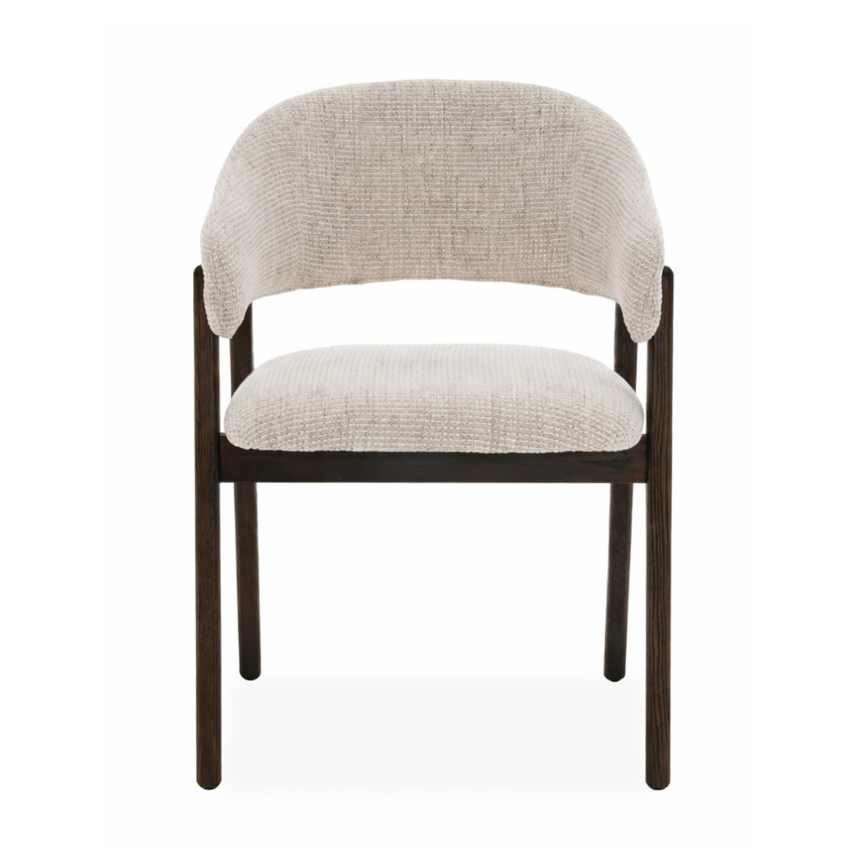 Brina Dining Chair – Beige Upholstery & Dirty Oak Wood Frame