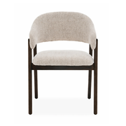 Brina Dining Chair – Beige Upholstery & Dirty Oak Wood Frame