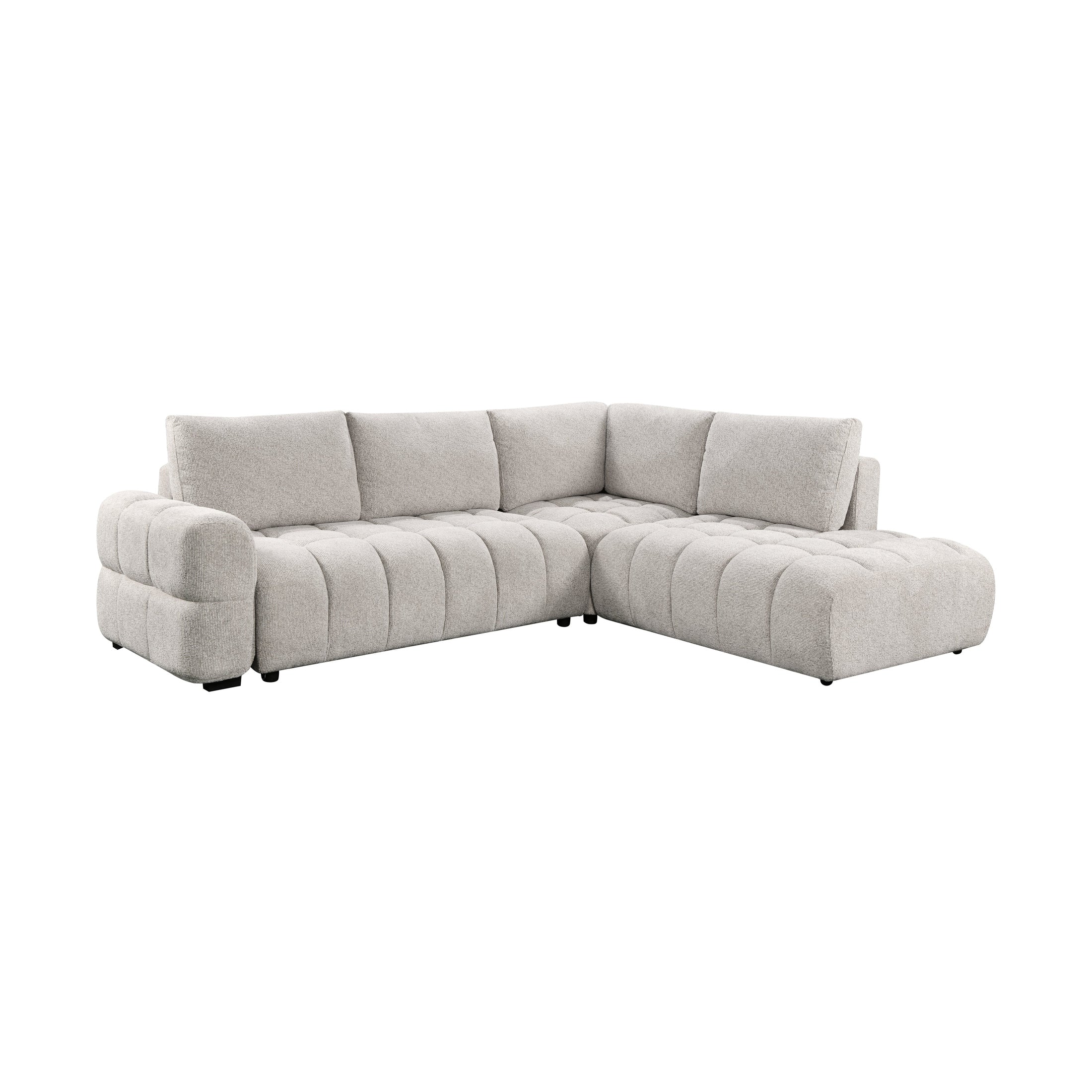 Tobia Pull-Out Sleeper Sectional with Storage Chaise – Oatmeal