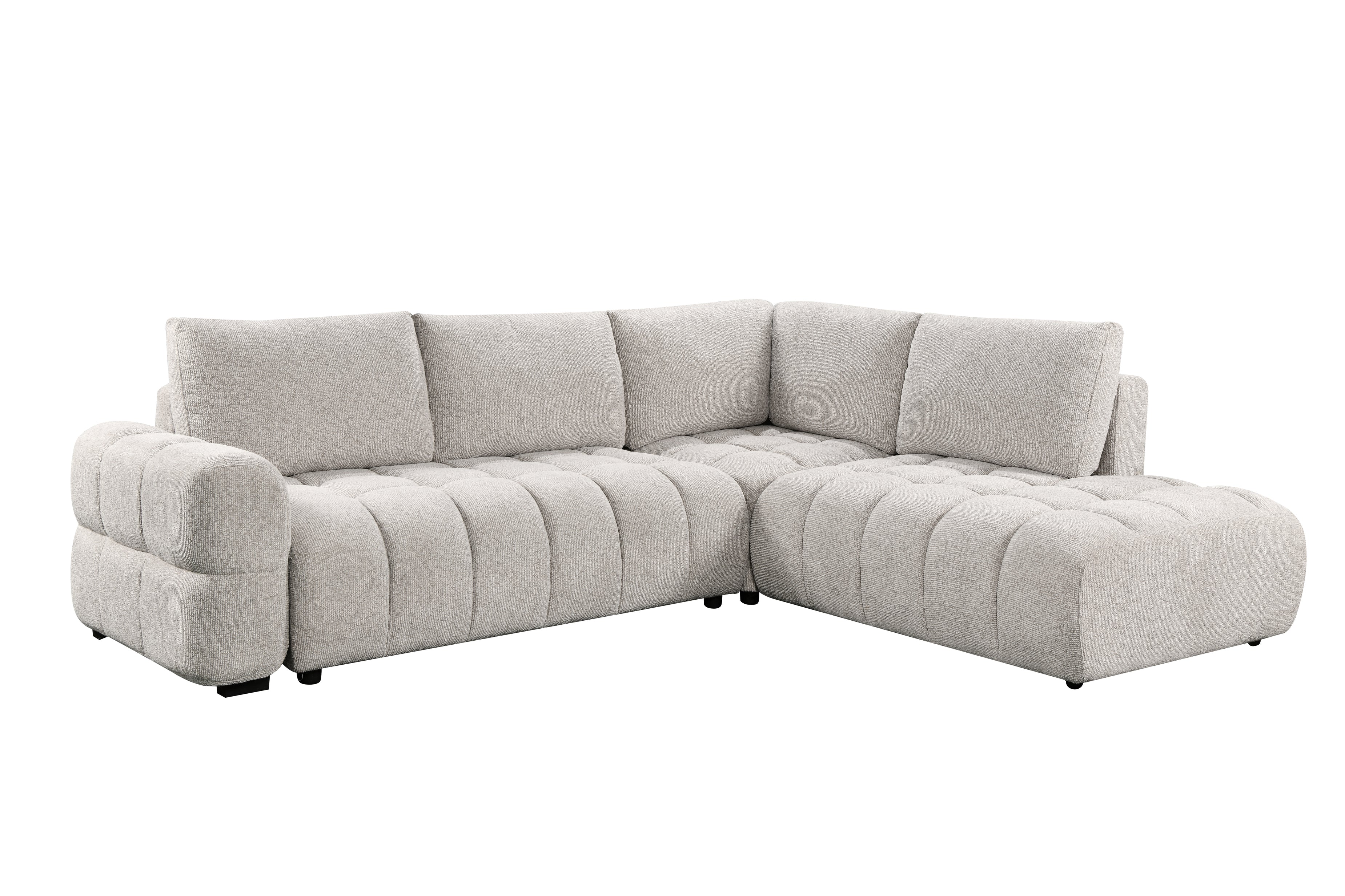 Tobia Pull-Out Sleeper Sectional with Storage Chaise – Oatmeal