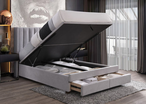 Candice Queen Storage Bed With Drawers - Mist
