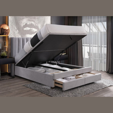 Candice Queen Storage Bed With Drawers - Mist