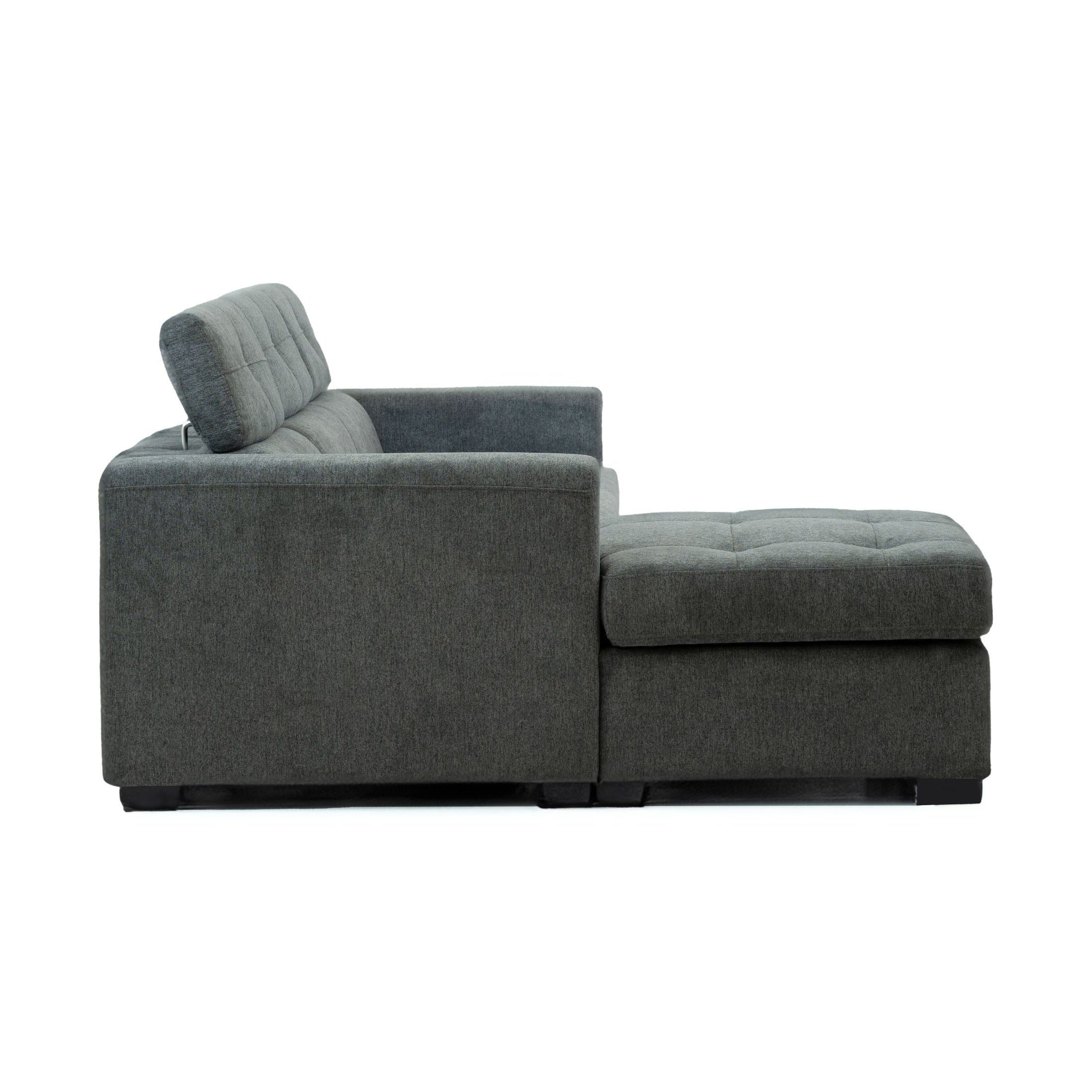 Randall Sleeper Sectional - Fabric - Ramy Charcoal Right Chaise