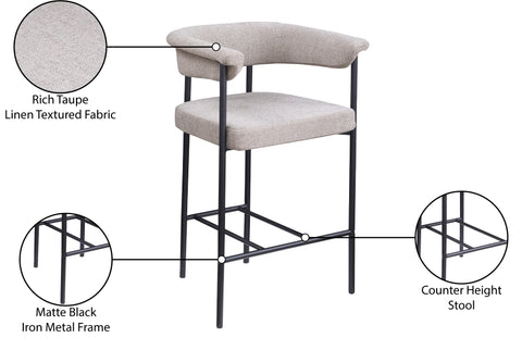 KOPLE COUNTER STOOL- TAUPE