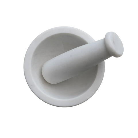 Marble Mortar & Pestle, White - Set of 2