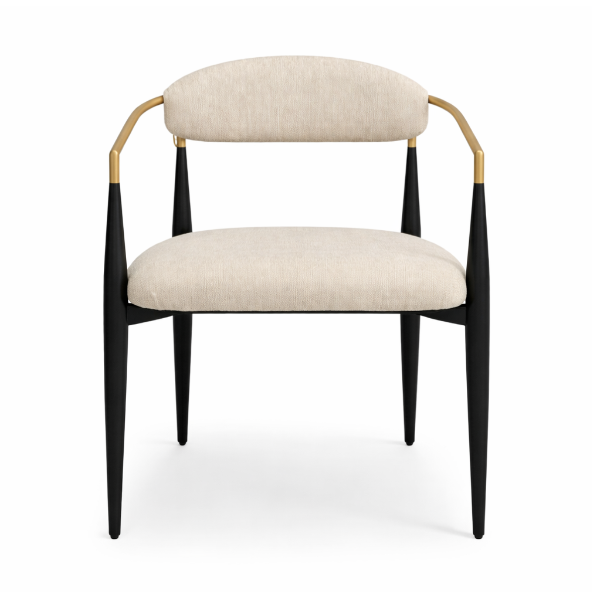 Pilla Dining Chair - Gold Arms - Beige