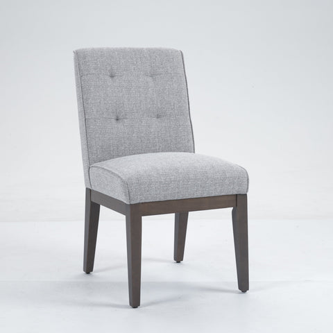 Jia Side Dining Chair with Wooden Legs - Dark Grey