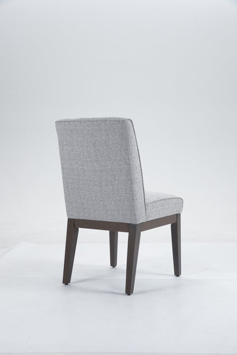 Jia Side Dining Chair with Wooden Legs - Dark Grey