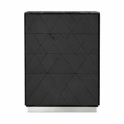 Zara 4 Drawer Glossy Black Bedroom Chest