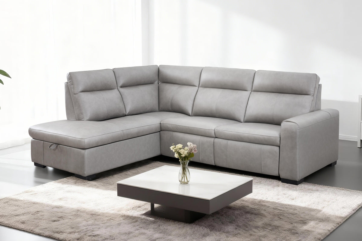 Carlsen  3-Piece Leather Power Reclining Sectional with Storage Chaise