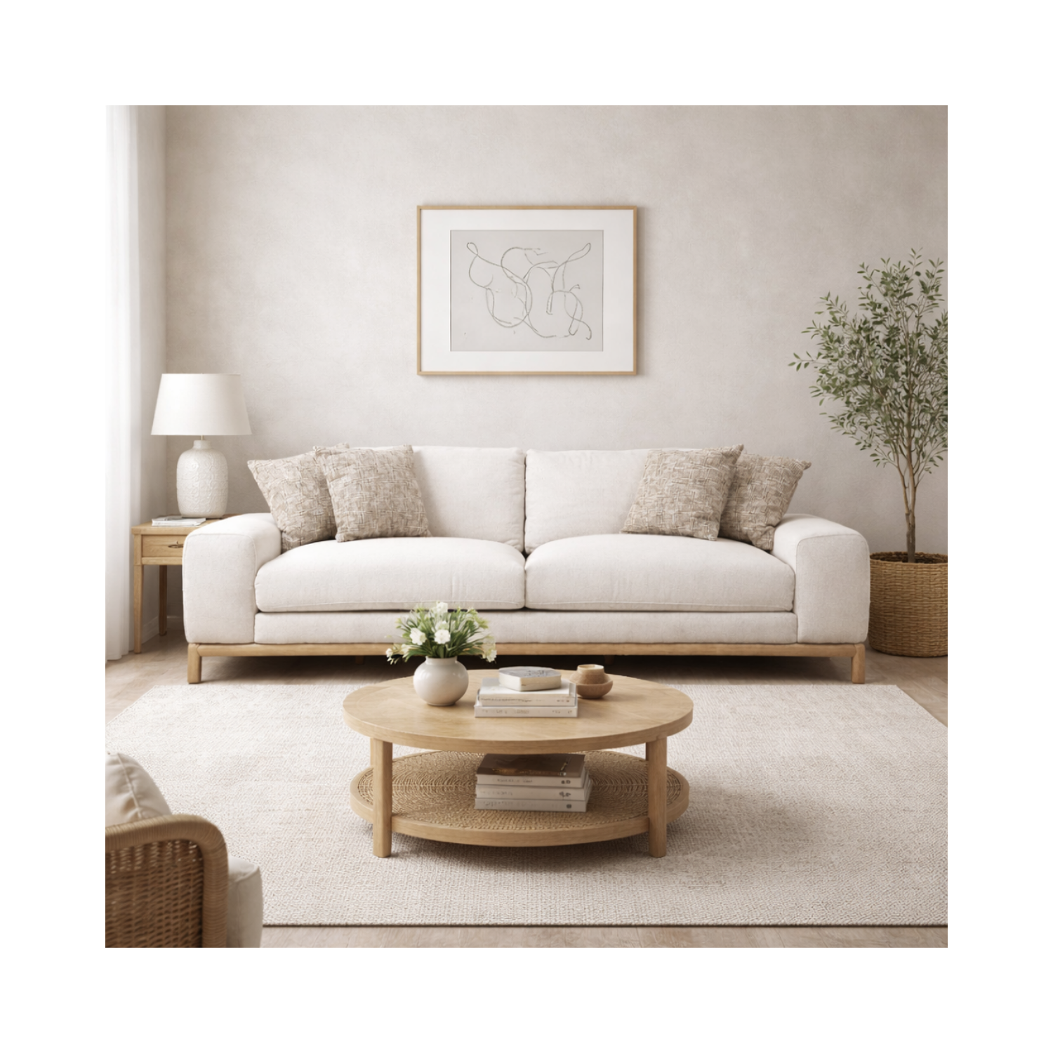 Aina Modern Comfort Sofa- 4 Seater