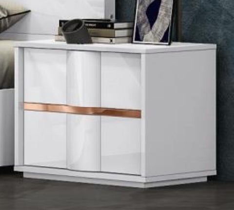 Ondine White Glossy Night Stand