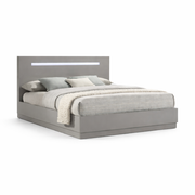 Casia Gloosy Bed with LED Lights - Grey