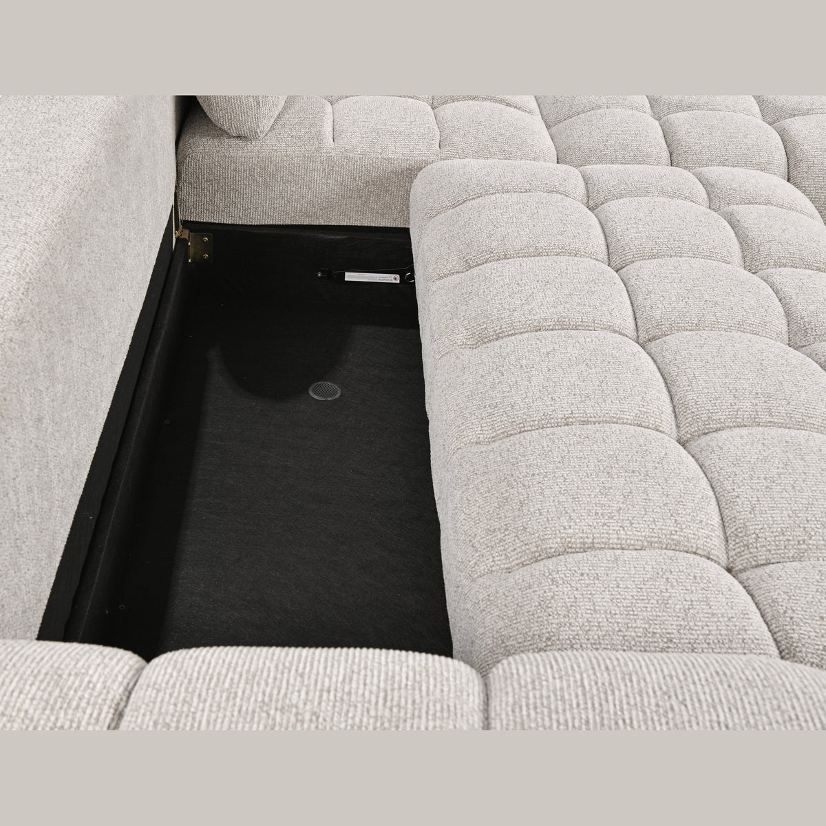 Tobia Pull-Out Sleeper Sectional with Storage Chaise – Oatmeal