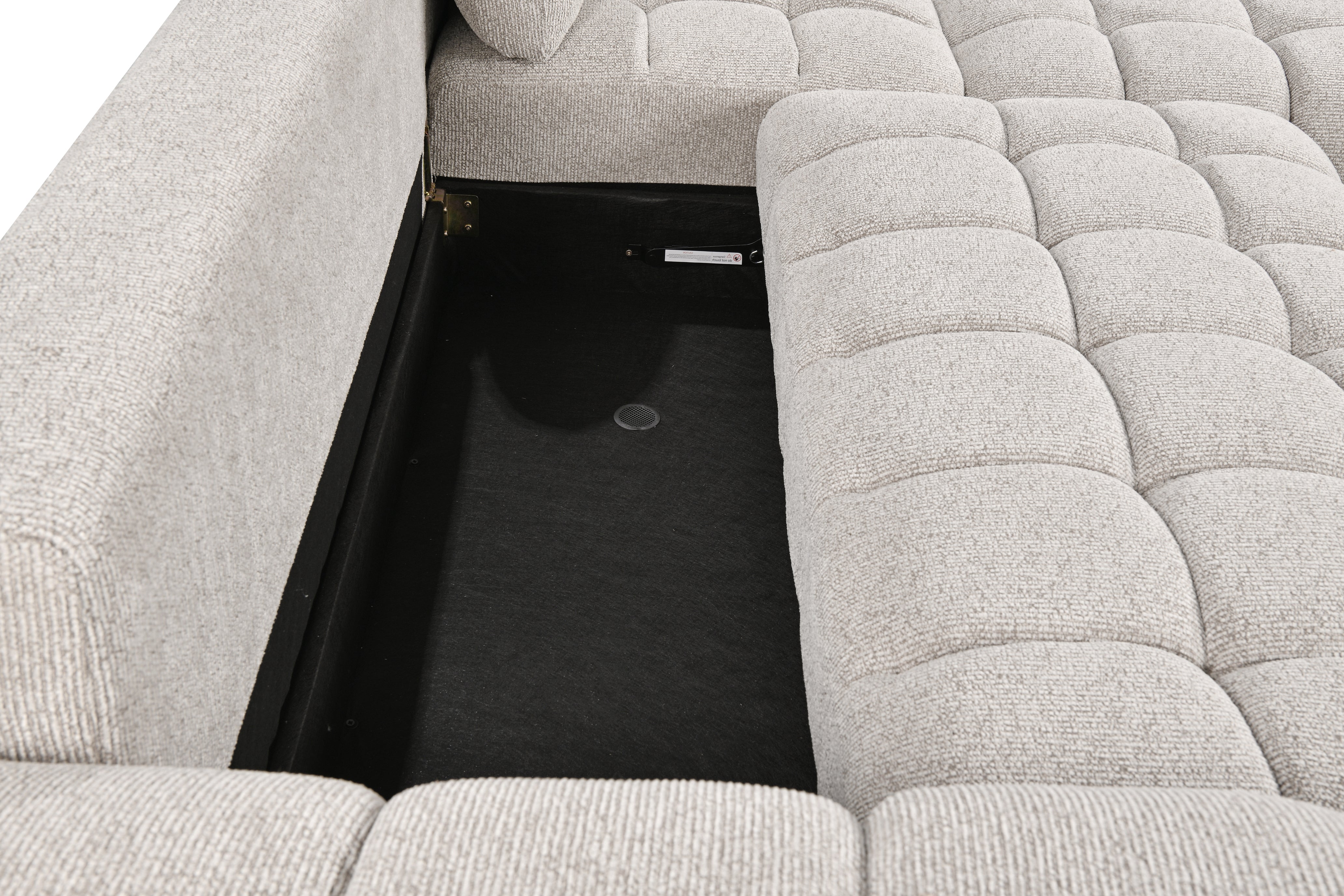 Tobia Pull-Out Sleeper Sectional with Storage Chaise – Oatmeal