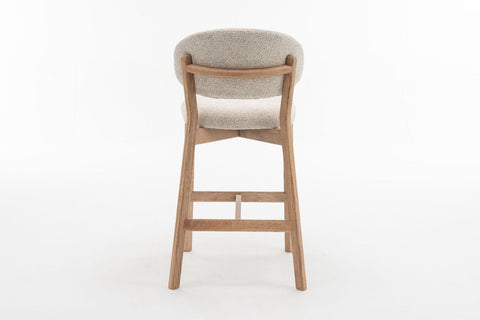 Milena Natural Oak Counter Stool - Beige