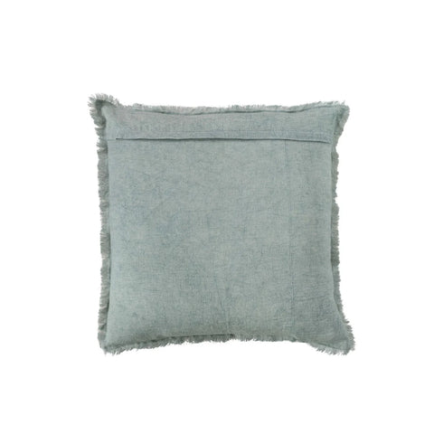 20" Square Stonewashed Linen Pillow w/ Fringe