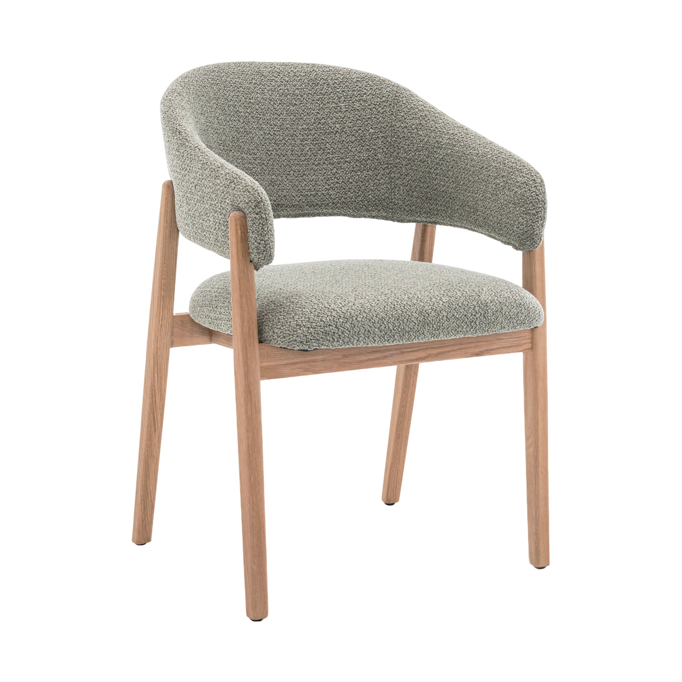 Brina Dining Chair – Mint Green Upholstery & Natural Wood Frame