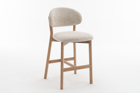 Milena Natural Oak Counter Stool - Beige