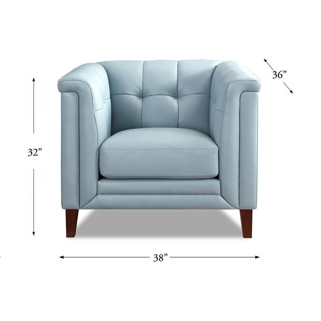 Arvon Genuine Leather Accent Chair