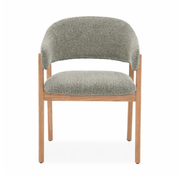 Brina Dining Chair – Mint Green Upholstery & Natural Wood Frame