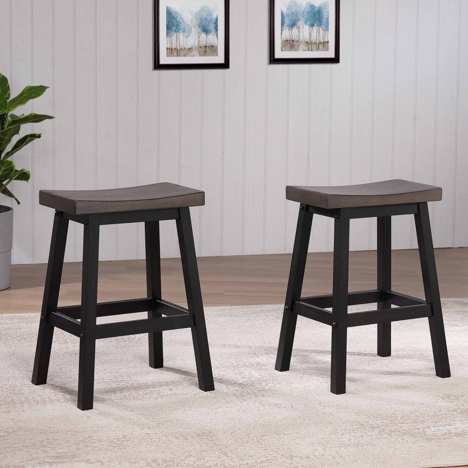 Stilla Solid Wood Saddle Counter Stool