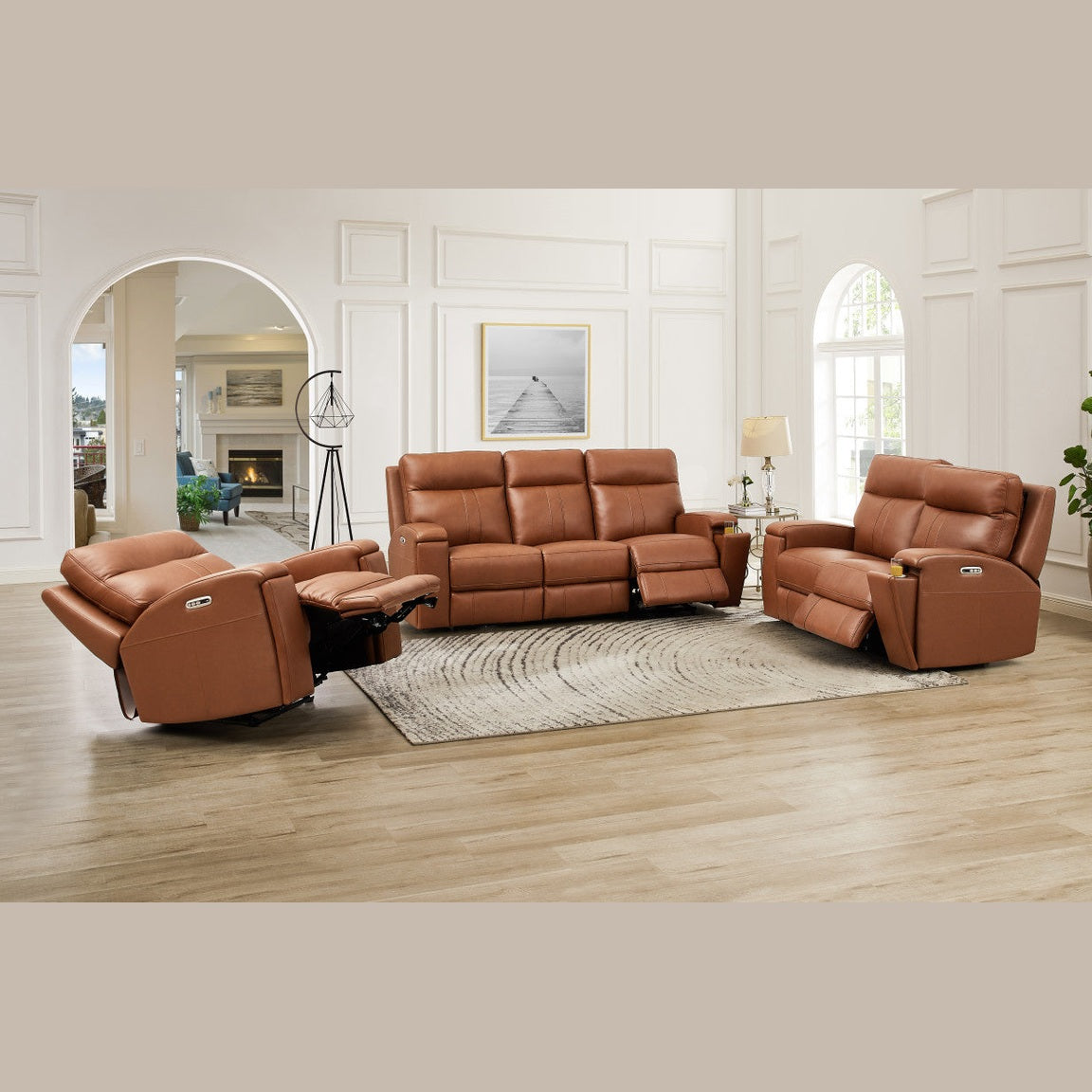 Hanley Zero Gravity Genuine Leather Power Reclining Sofa