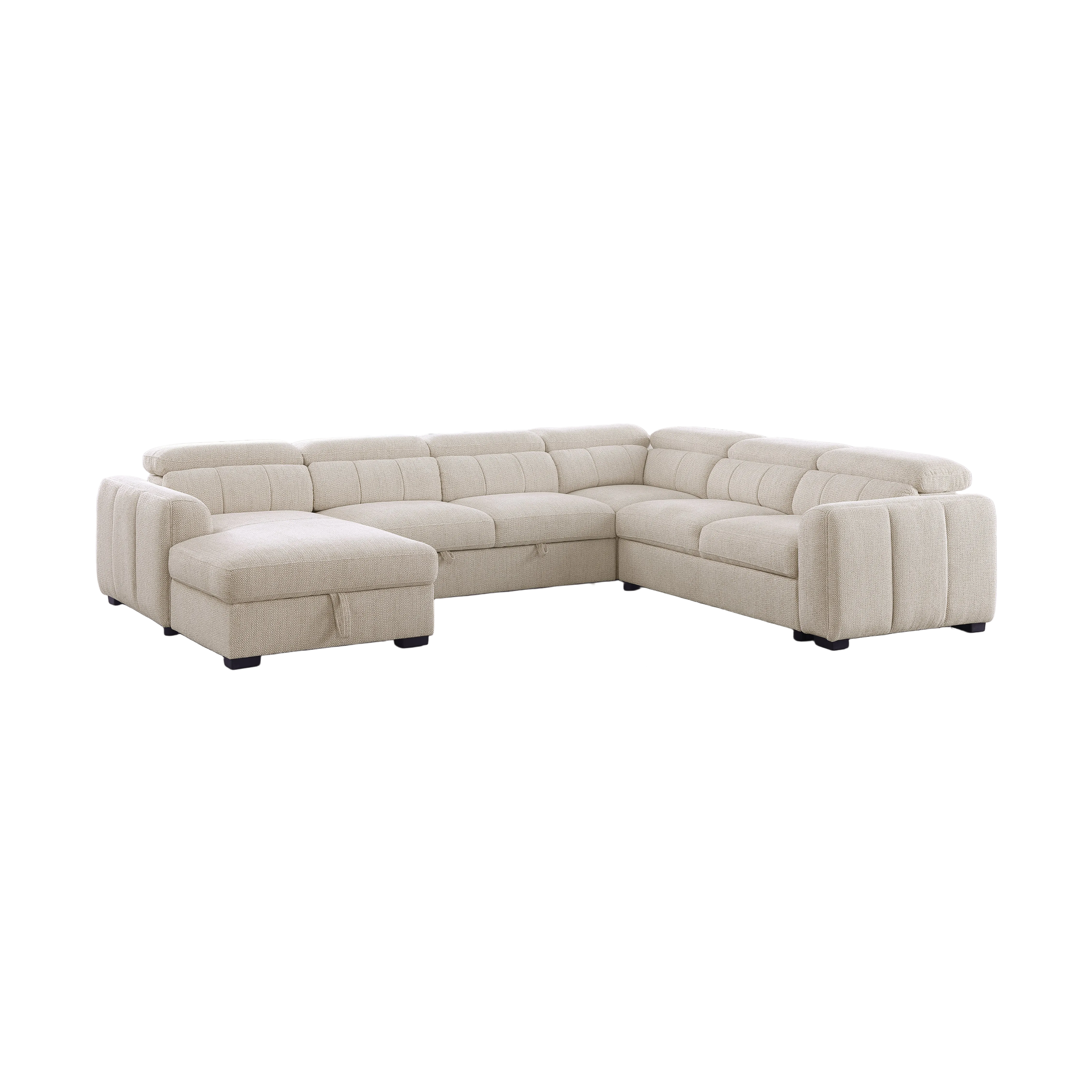 Caelan Sectional Sleeper with Chaise – Warm Beige