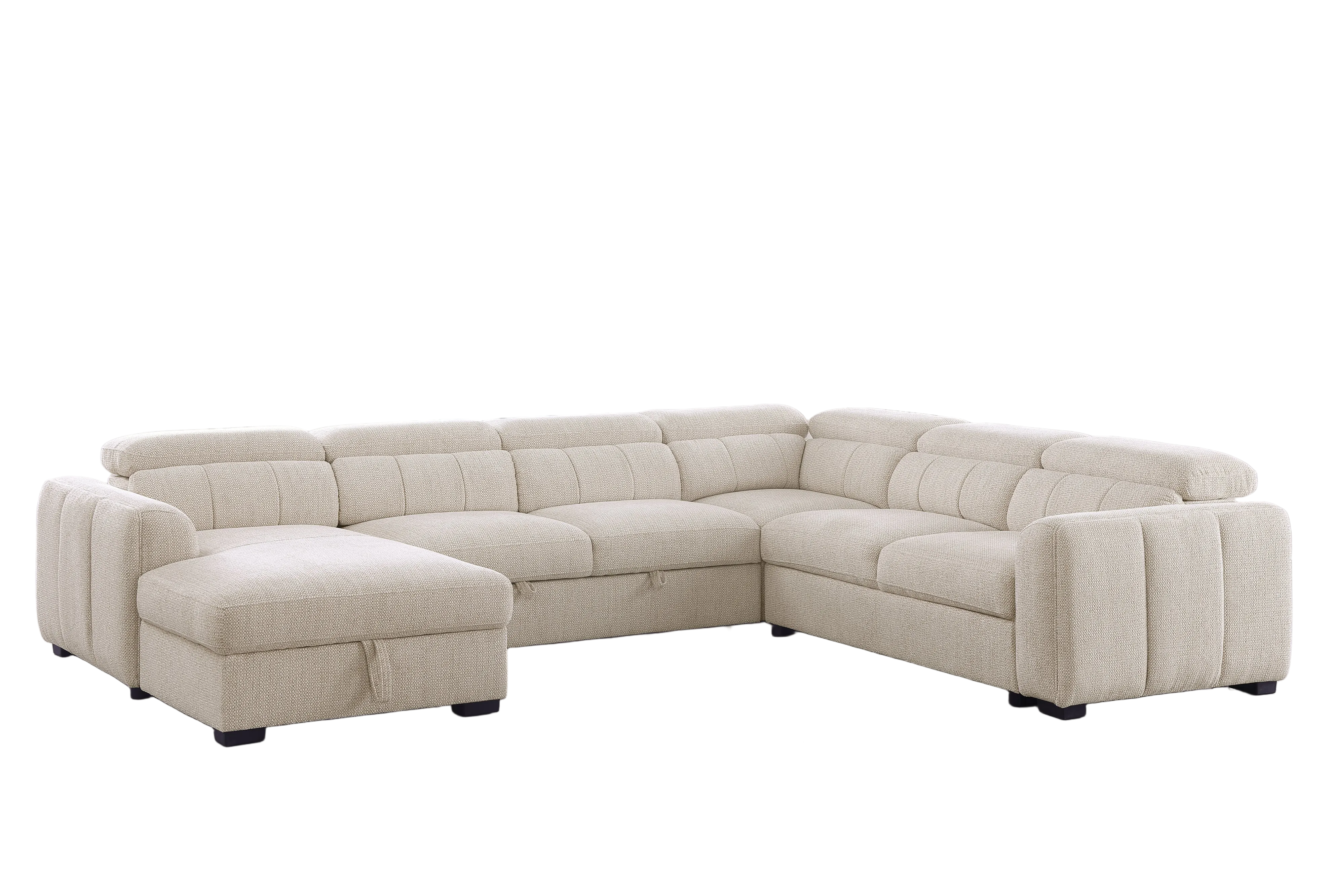 Caelan Sectional Sleeper with Chaise – Warm Beige