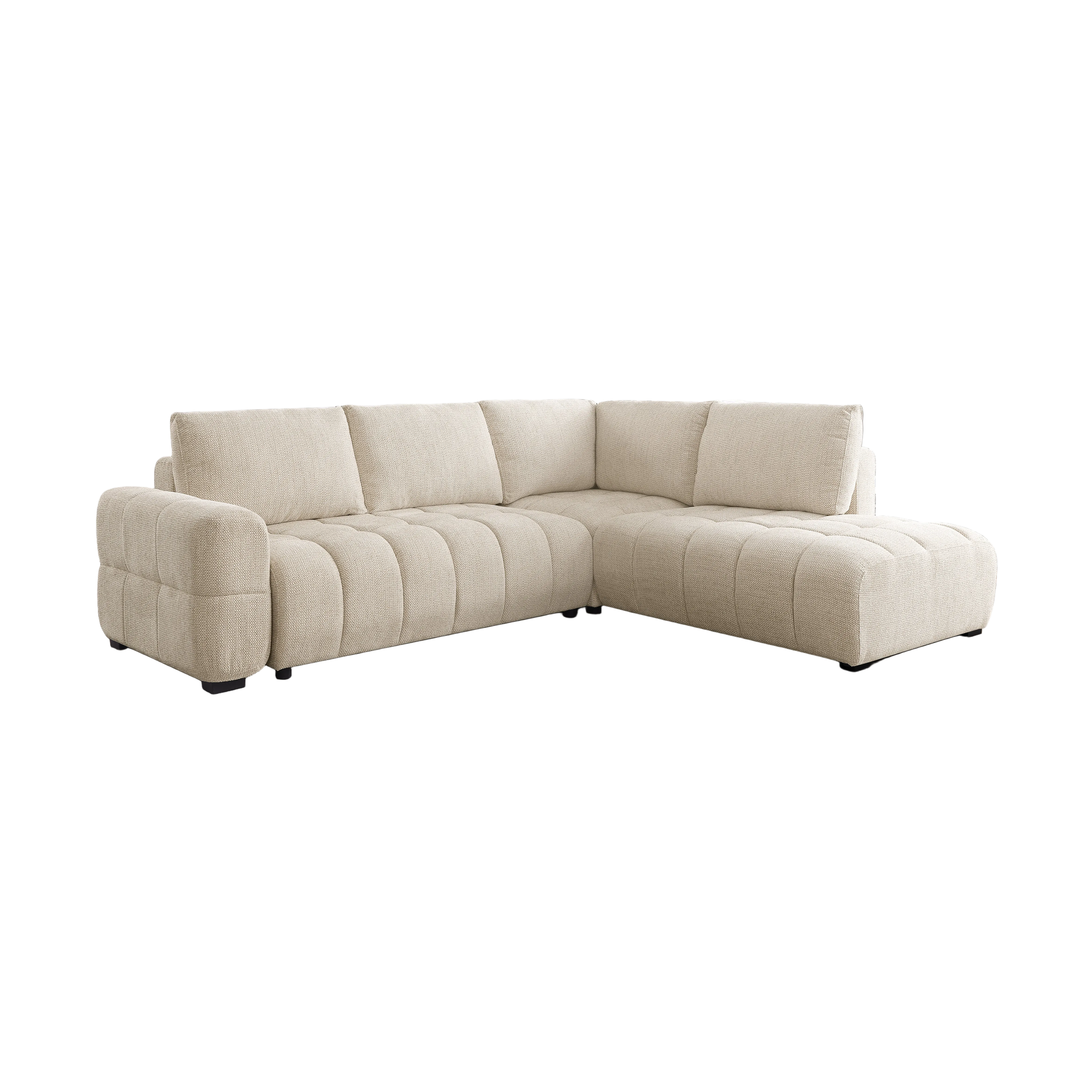 Trevio Pull-Out Sleeper Sectional with Chaise – Warm Beige