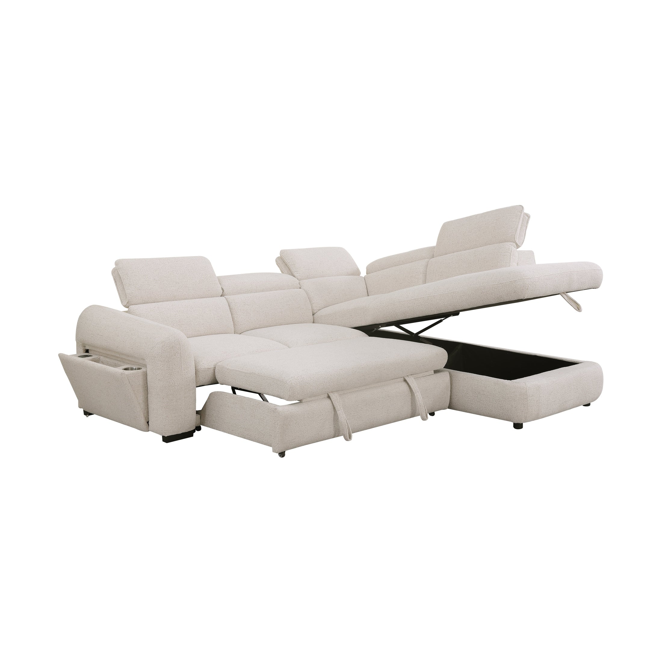 Zerio Pull-Out Sleeper Sectional with Chaise