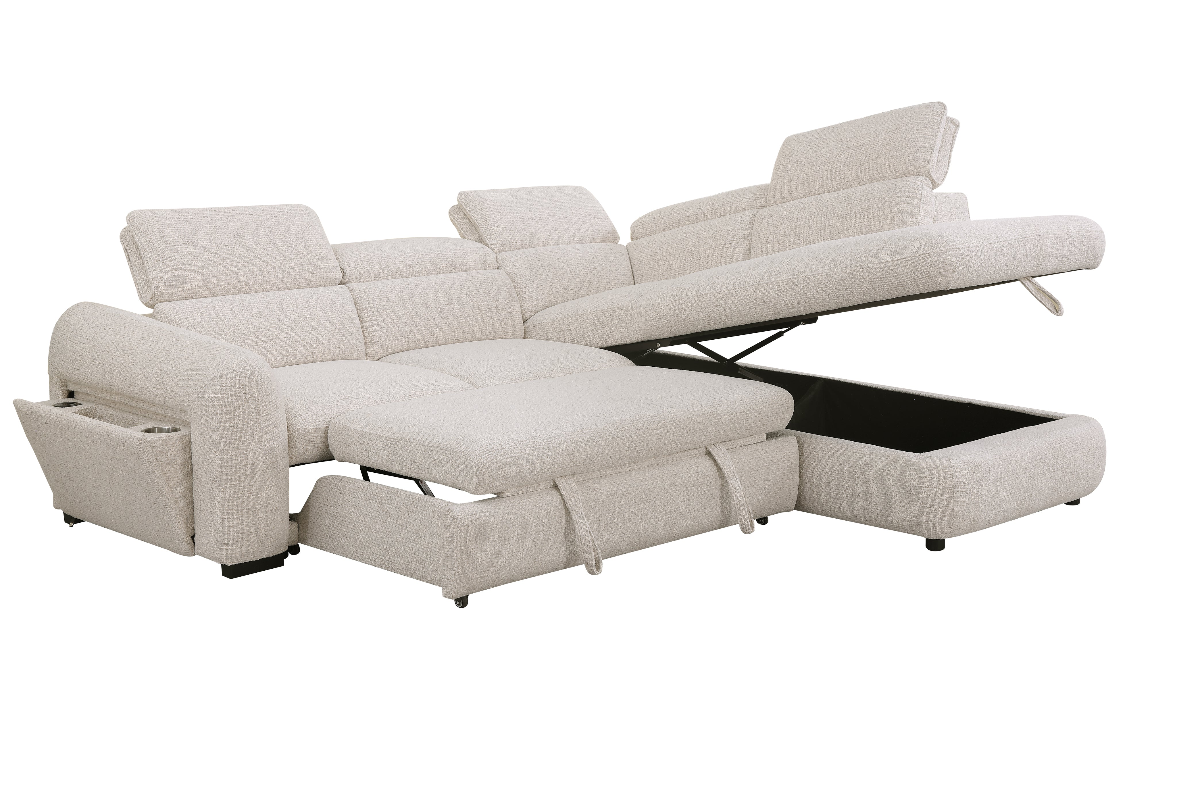 Zerio Pull-Out Sleeper Sectional with Chaise