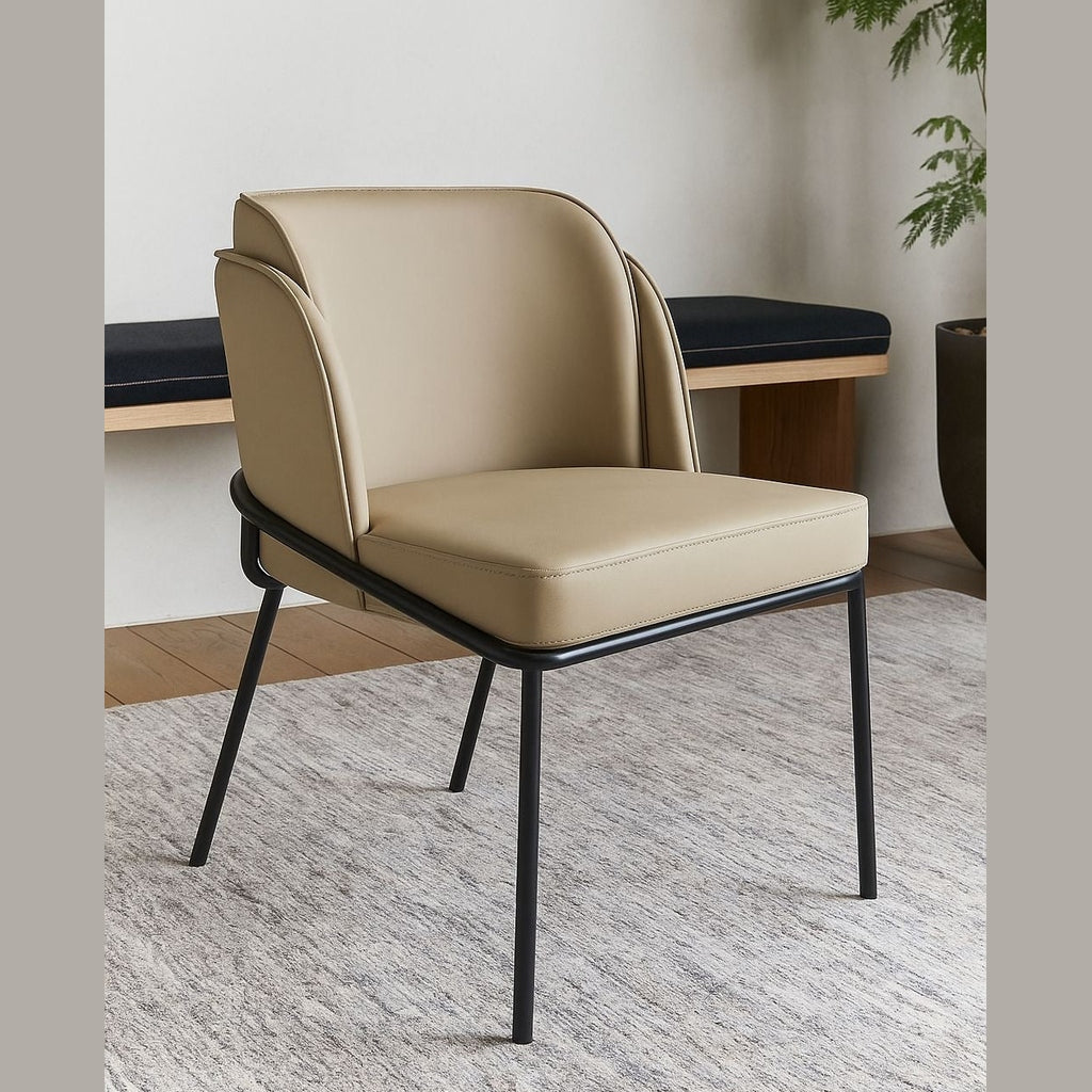 Angelo Faux Leather Dining Chair - Taupe