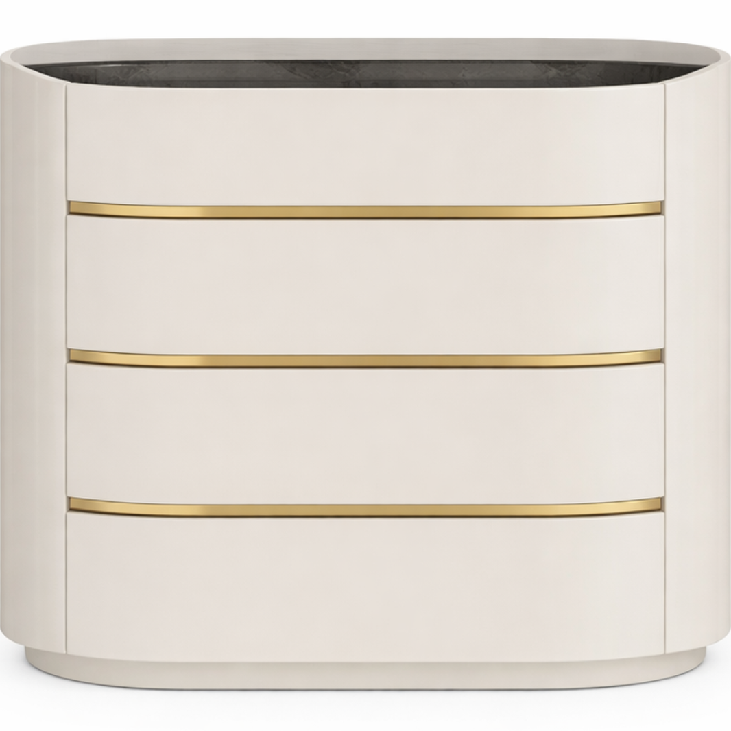 Zelie Glossy 4 Drawer Chest