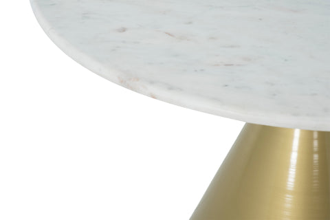 FLOOR MODEL Silhouette Pedestal Marble Round Dining Gold Base