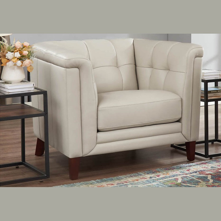 Arvon Genuine Leather Accent Chair