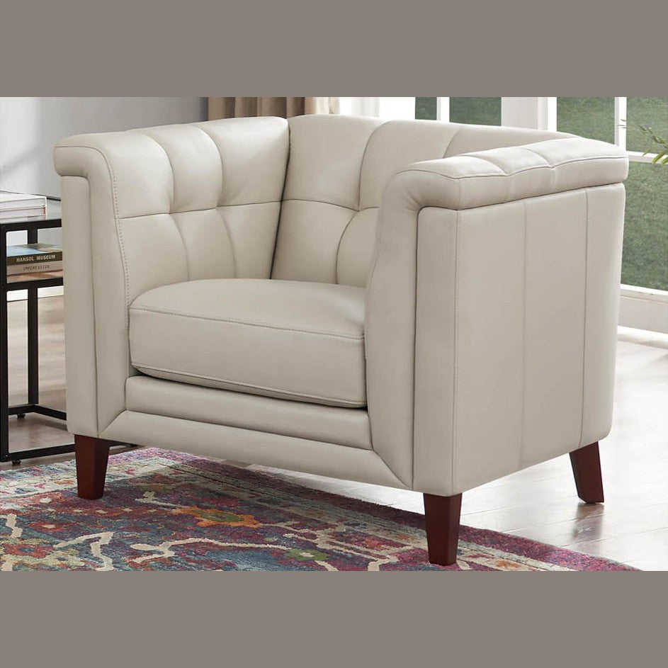 Arvon Genuine Leather Accent Chair