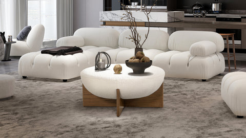 Elara Round Ottoman - Boucle