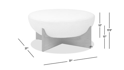 Elara Round Ottoman - Boucle