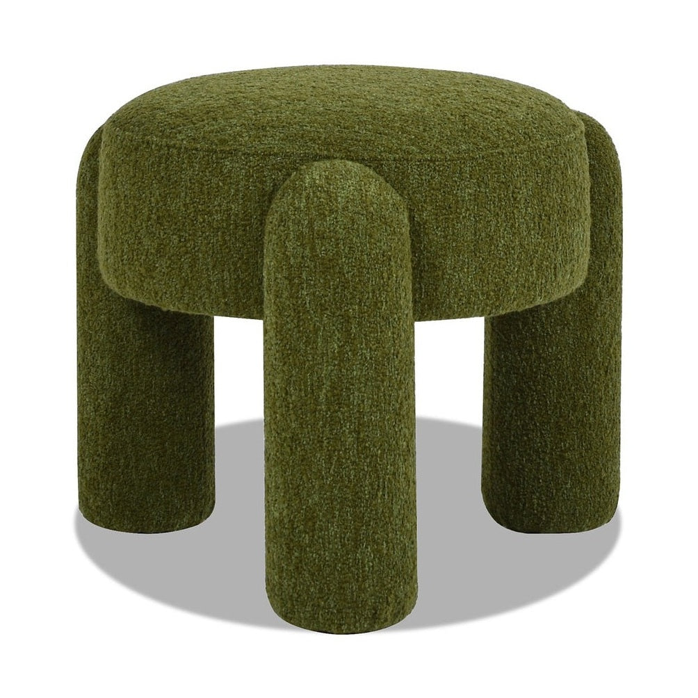 Olea Boucle Ottoman - Moss Green