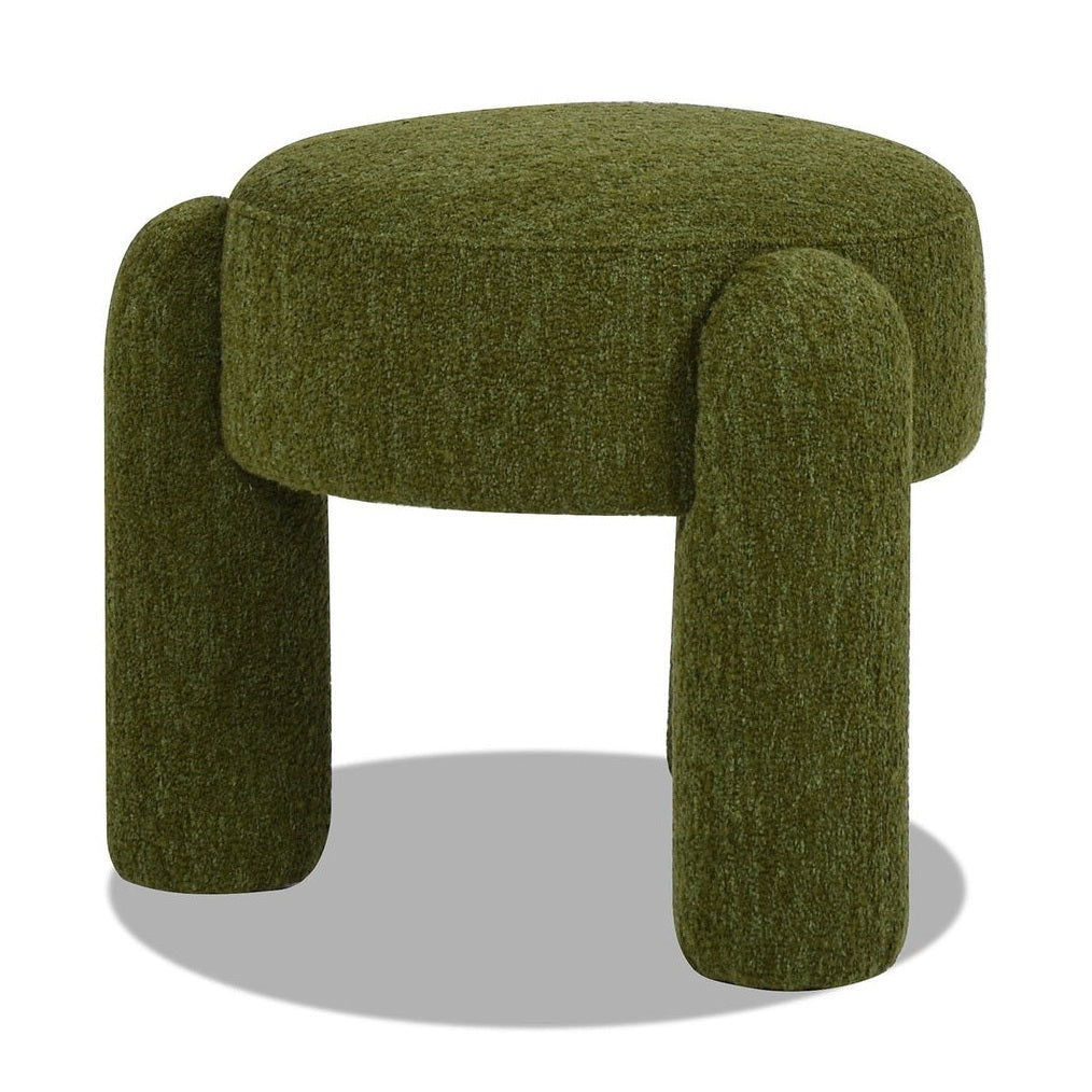 Olea Boucle Ottoman - Moss Green
