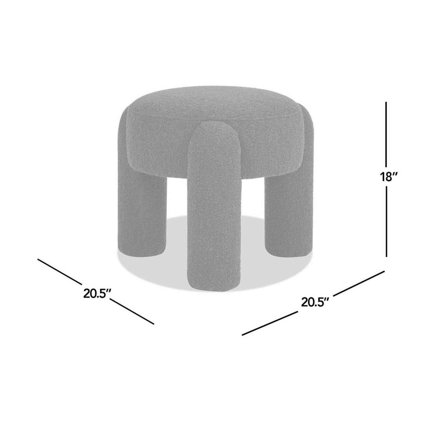 Olea Boucle Ottoman - Moss Green