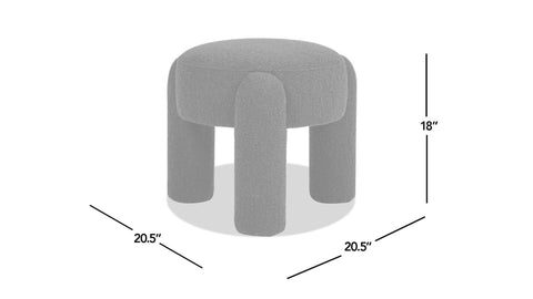 Olea Boucle Ottoman - Moss Green