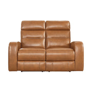 Davion Zero Gravity Power Reclining Leather Console Loveseat with Power Headrests & Lumbar Support
