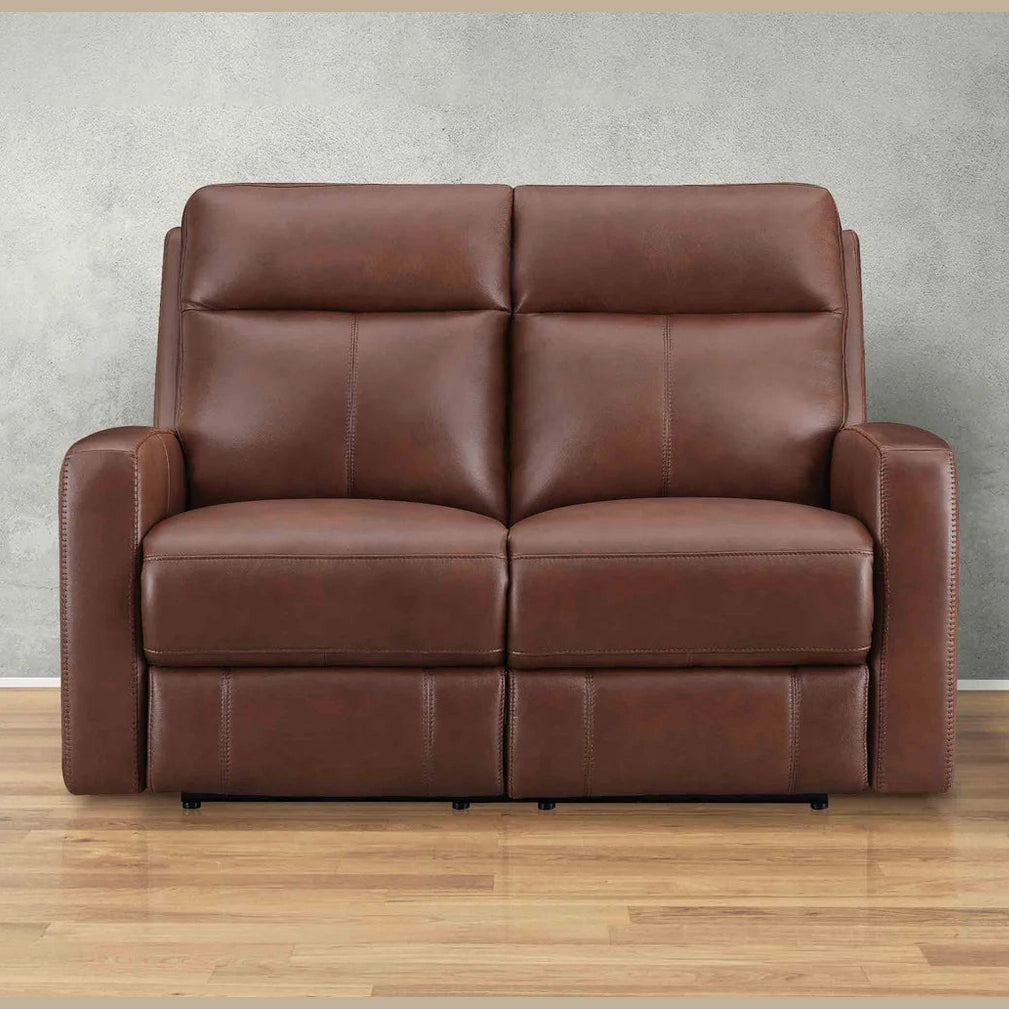 Minooka Zero Gravity Power Reclining Leather Loveseat with Power Headrests