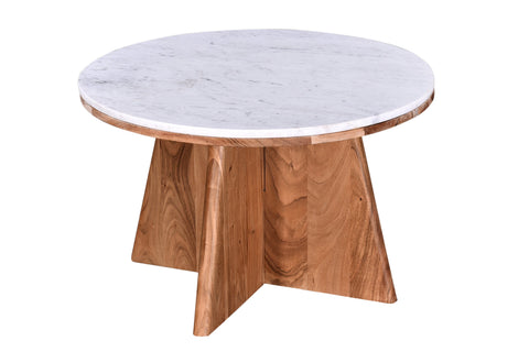 FLOOR MODEL AS IS Maddox Condo Size Round Marble Coffee Table