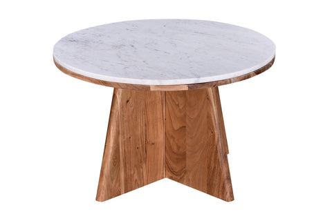 FLOOR MODEL AS IS Maddox Condo Size Round Marble Coffee Table