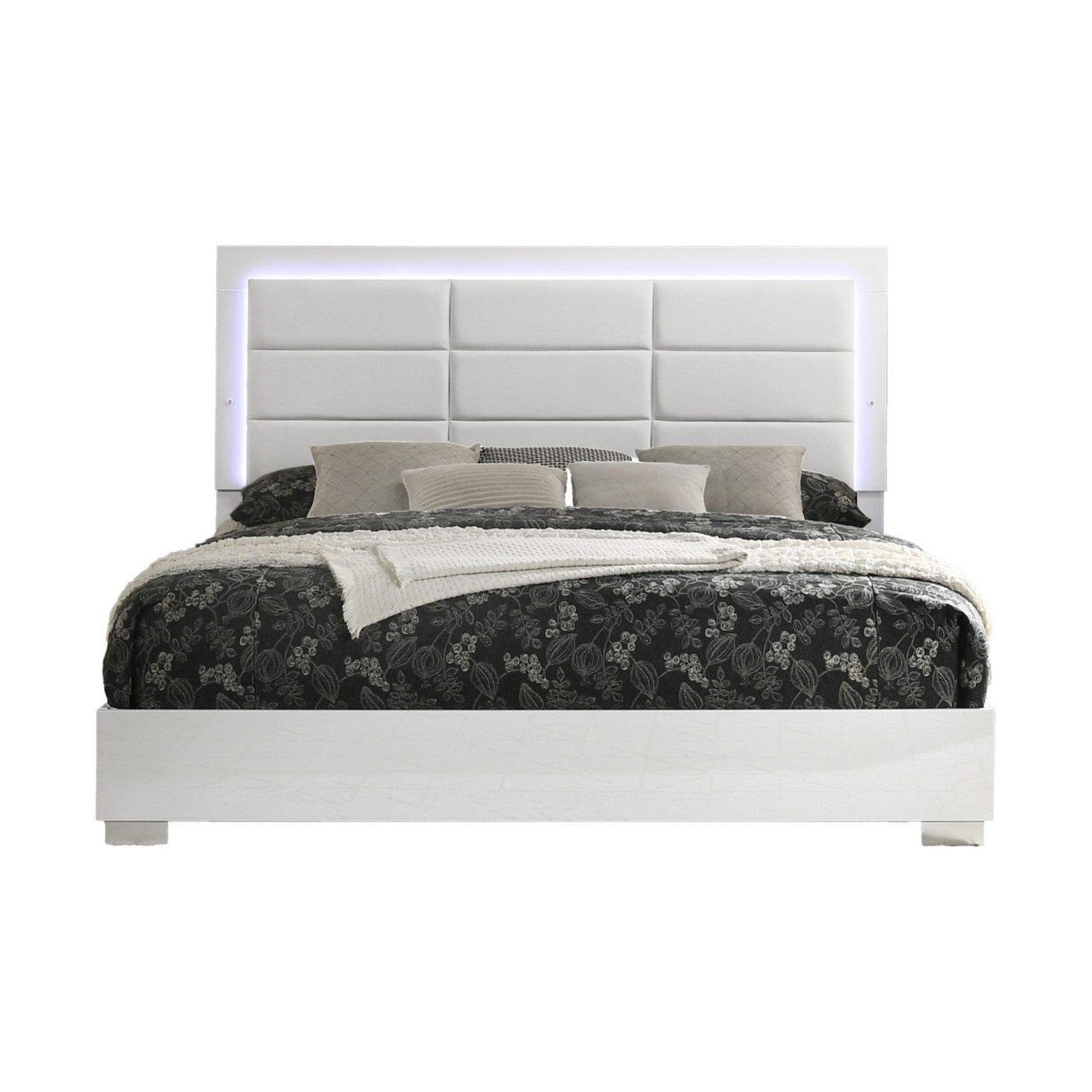 Vanah Glossy White King Bed